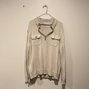 Apt. 9 Men’s Light Grey Quarter Zip Pullover Sweater